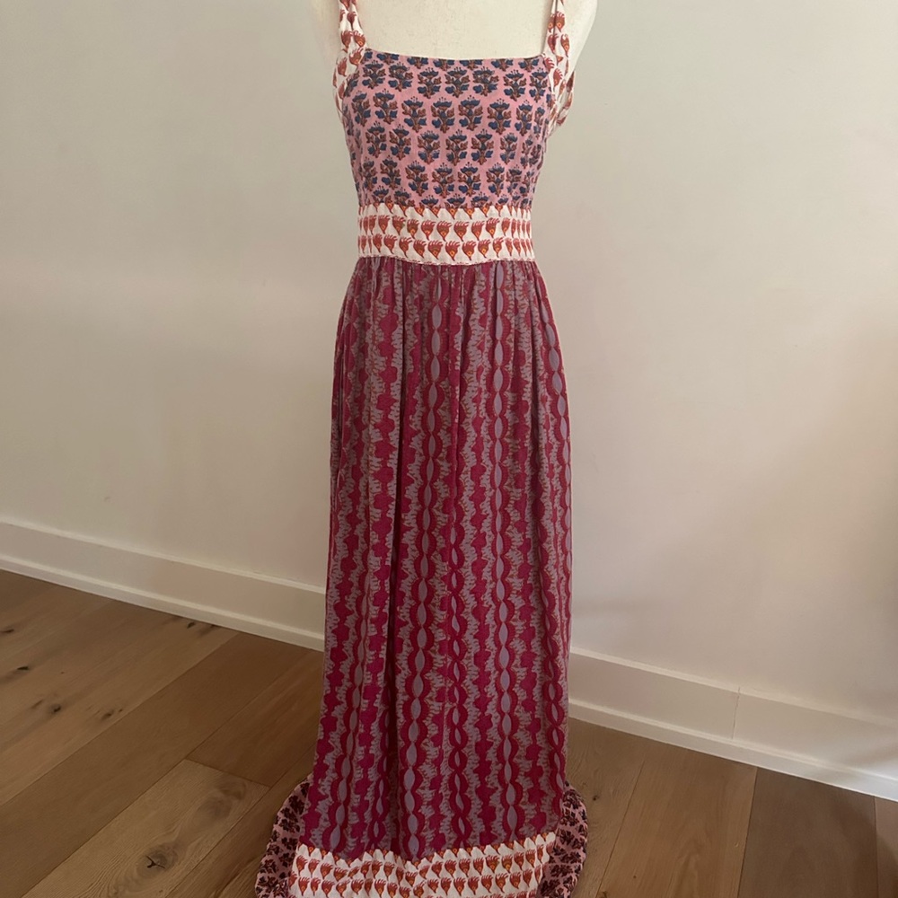 Chic Bohemian Maxi Dress in Red and White